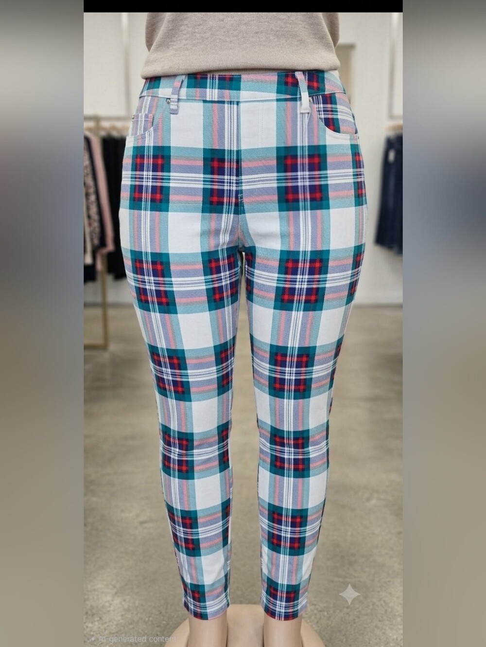 Terra & Sky Plaid Printed Jeggings